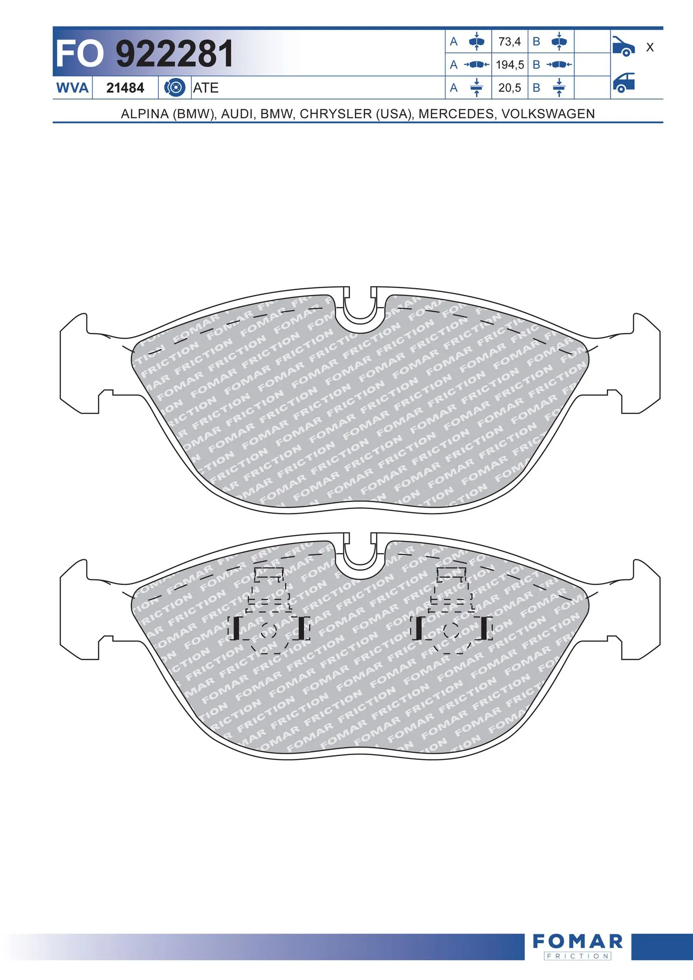 Brake Pad Set, disc brake